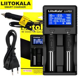 Lii-PD4 Lii-PD2 Lii-402 Lii202 Lii100 18650 Charger Universal Smart Charger for 26650 18650 21700 18500 AA AAA battery (Color: Lii-PD2 full set, Socket Standard: US)